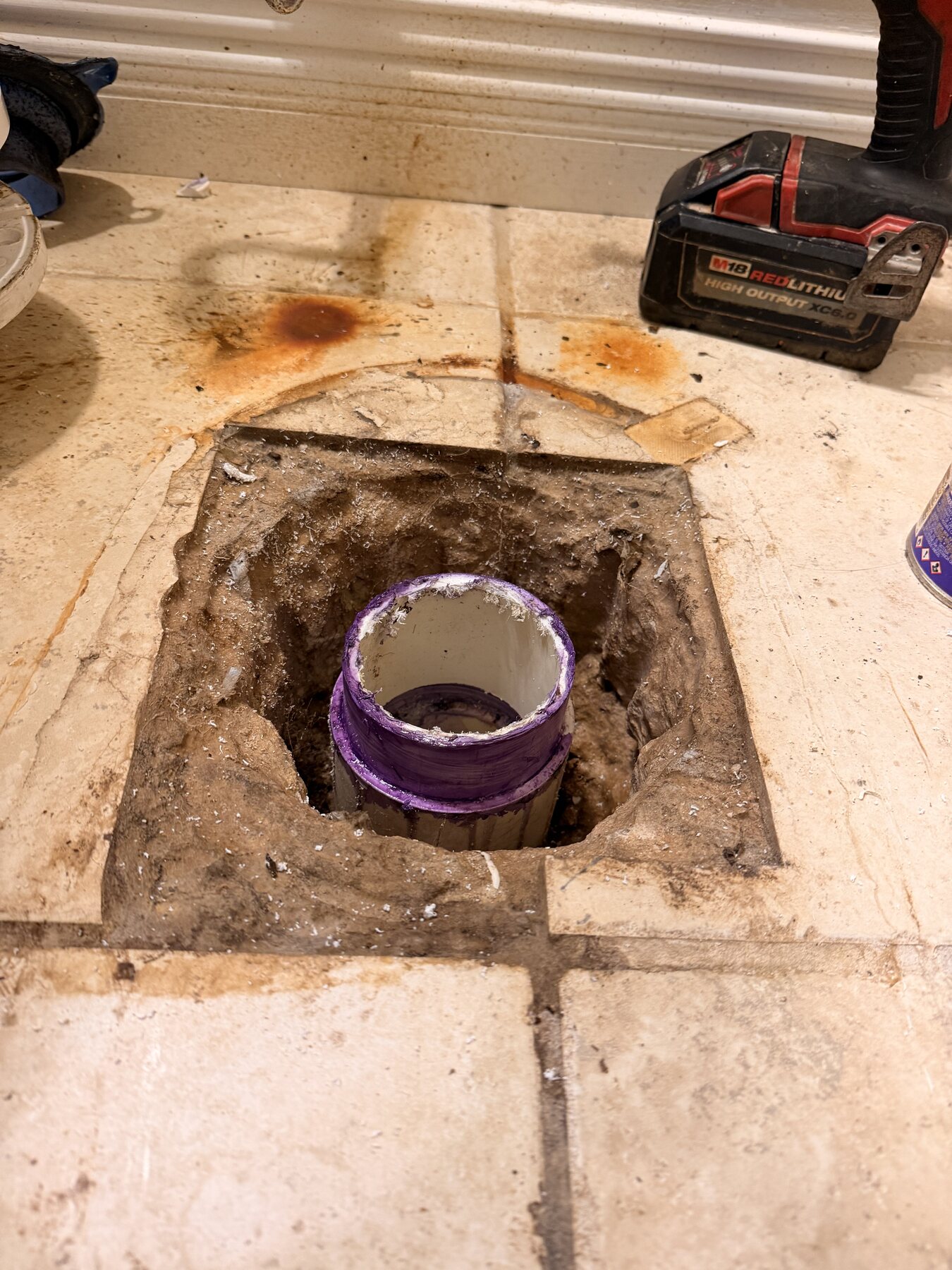 Toilet drain rebuilt below the floor by Quick Rooter
