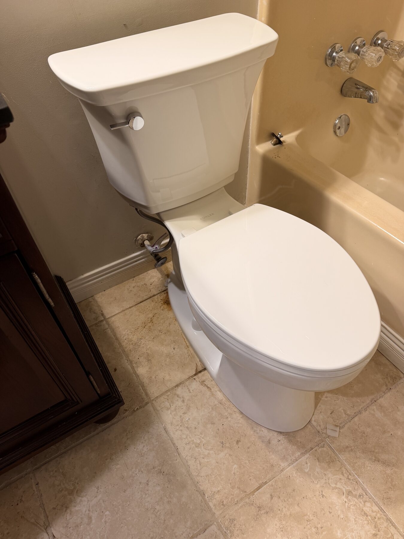 Toilet reset after the drain repair by Quick Rooter